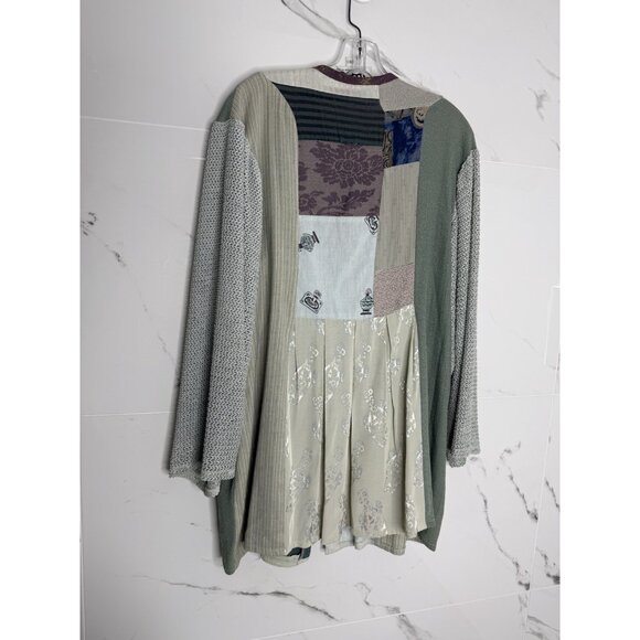 Vintage Donna Jessica Jacket Womens Sz 1 / L Patchwork Art To Wear Lagenlook - Picture 5 of 6